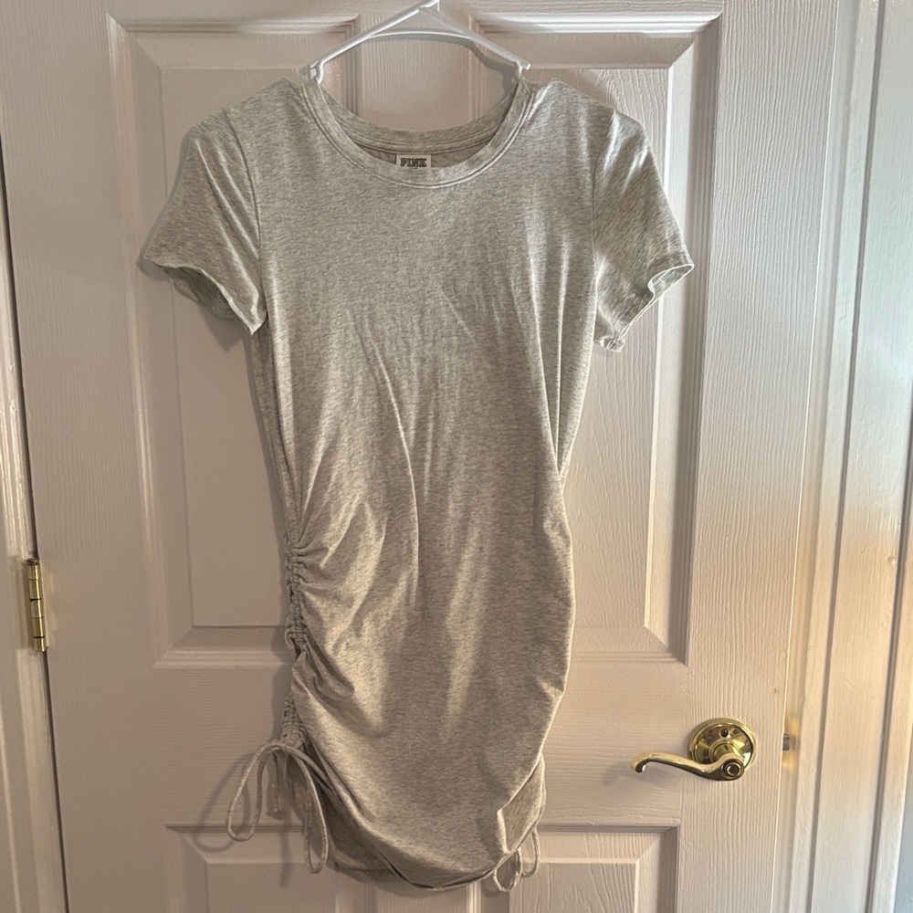 PINK Victoria's Secret Gray Ruched Dress